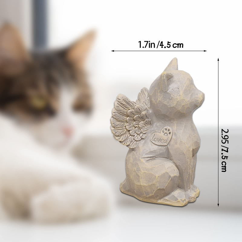 Tsyulog Cat Angel Memorial Figurine, Cat Memorial Gifts, Losing a Cat Sympathy Gift, Cat Gifts for Cat Lovers, Passed Away Cat Gift, Sculpted Hand-Painted Figure Natural-love My Cat (Gray) - BeesActive Australia