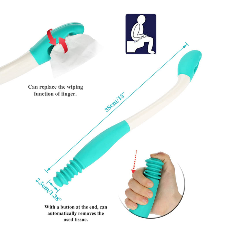 Self-Wiping Wipe Toilet aids, with Long Handle, Foldable Tissue Grip Comfort, Button Design, for The Elderly, Pregnant Women - BeesActive Australia