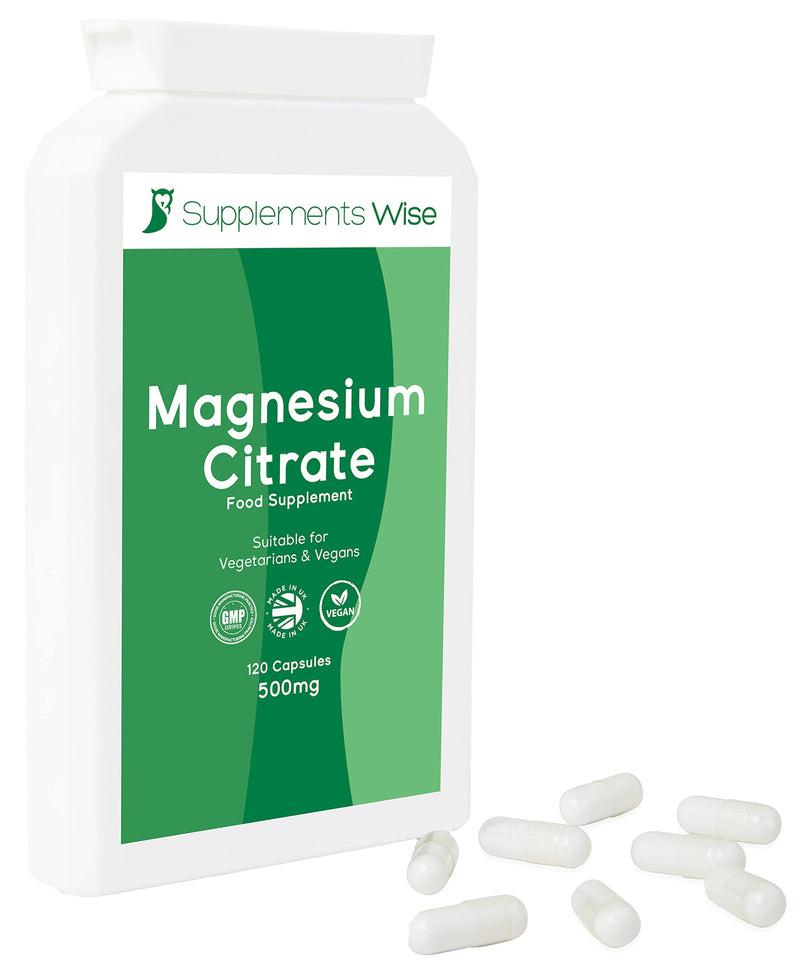 Magnesium Citrate Capsules - Magnesium Supplement for Women or Men - 120 Magnesium Supplements 500mg - Magnesium Tablets One a Day - Restless Leg Syndrome Relief - Premium Magnesium Citrate Tablets - BeesActive Australia