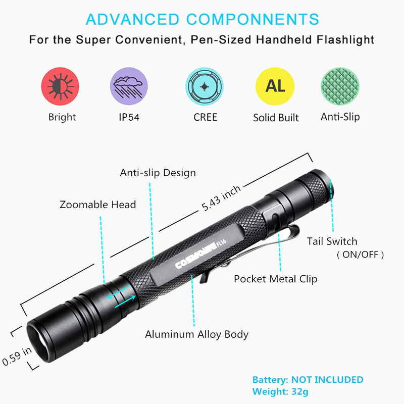 UV Flashlight, LED 395nm Ultraviolet Flashlight, Zoomable Pen Blacklight Flashlight IP54 Waterproof Detector for Pet Urine, Cat Dog Stains, Bed Bug, Household Wardrobe Toilet - BeesActive Australia