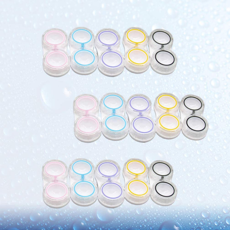 Exceart 15pcs Clear Cute Contact Lens Case Leak-Proof Durable Portable Storage Case Dual Box Container Holder for Contact Lense - BeesActive Australia