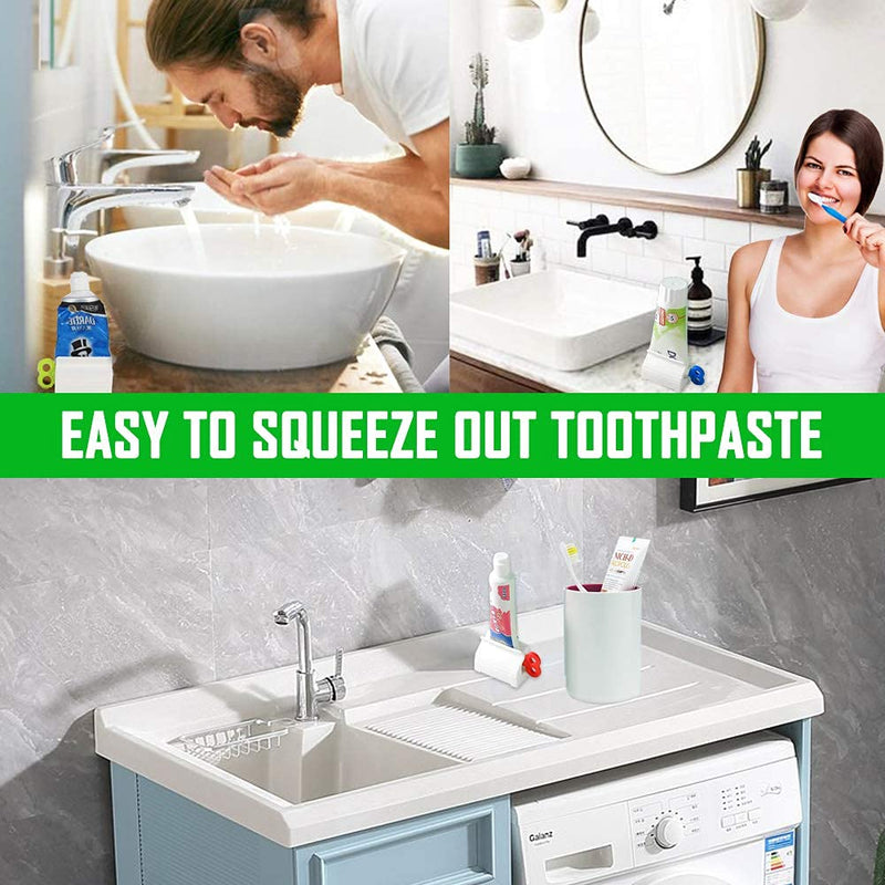 Cosswe 3 Pieces Toothpaste Squeezer ，Rolling Tube Toothpaste Squeezer Toothpaste Seat Holder Stand Rotate Toothpaste Dispenser - BeesActive Australia