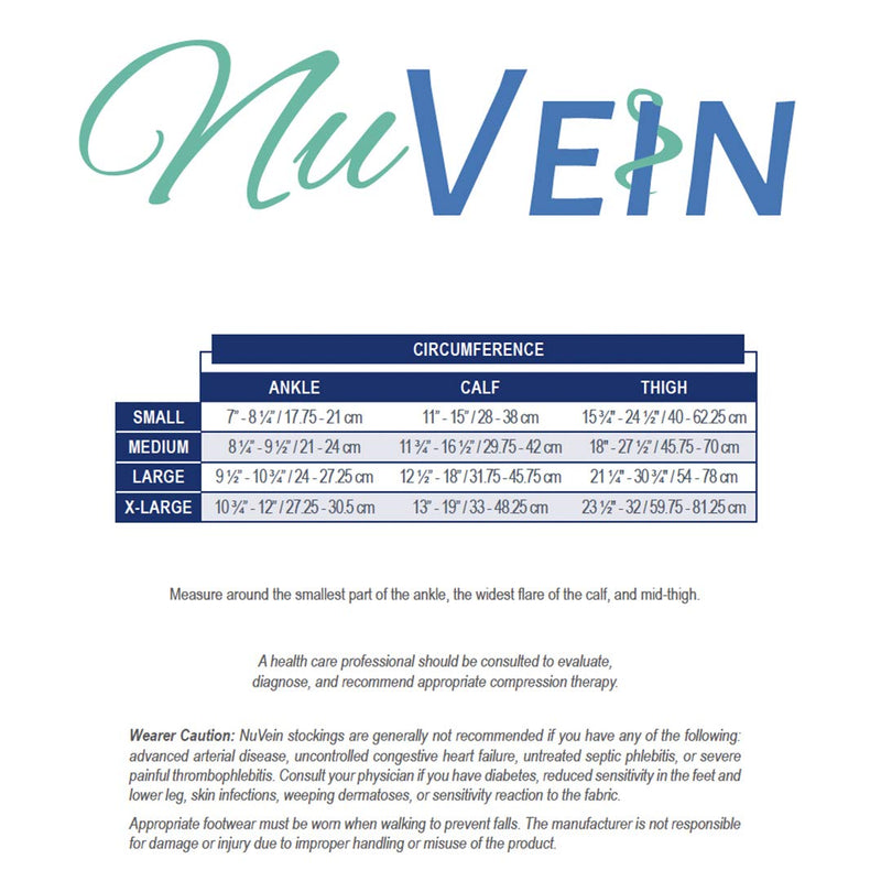 NuVein Sheer Compression Stockings for Women, 15-20 mmHg Support, Medium Denier, Thigh High, Closed Toe, Beige, Large - BeesActive Australia
