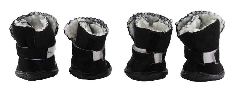 GabeFish Puppy Cute Cozy Warm Anti Slip Winter Boots for Small Medium Dogs Pets Cats Thicken Fleece Snow Shoes Label: 5 (Weight: 12lb) Black - BeesActive Australia