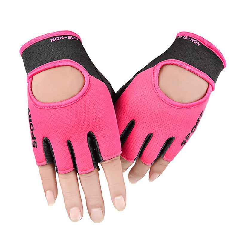 Biking Gloves Kids Boys Girls Cycling Exercise Gloves Half Finger Fingerless Gloves Child Motor Bike Riding Anti-Slip Weight Lifting Bike Workout Climbing Bicycle Gloves Gym Skate Gloves Pink - BeesActive Australia