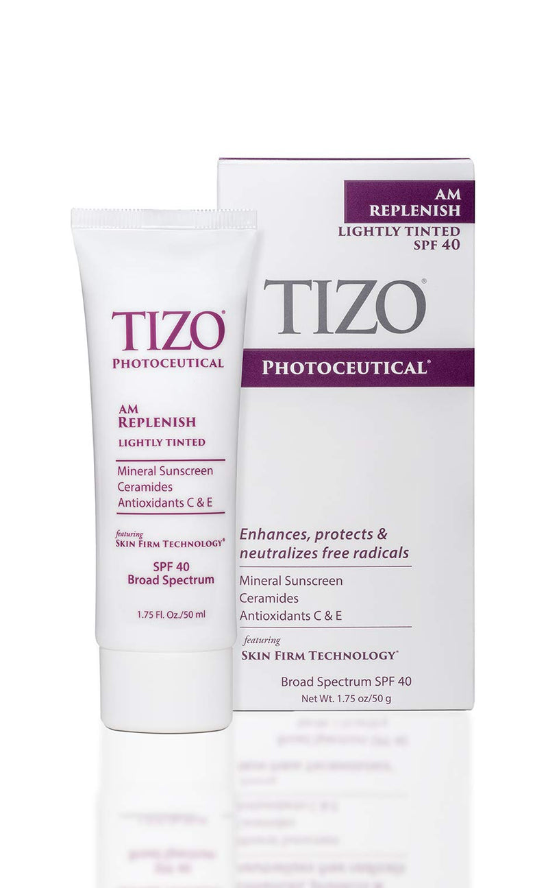TIZO Photoceutical AM Replenish Lightly Tinted, SPF 40, 1.75 Fl Oz - BeesActive Australia