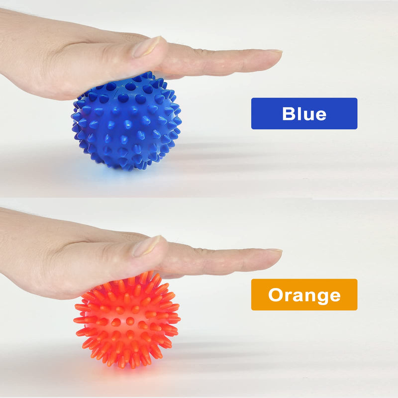 2 Pieces Spiky Massage Ball Hedgehog Ball with Nubs Myofascial Balls Fascia Ball for Massage Muscle(6.5cm) - BeesActive Australia