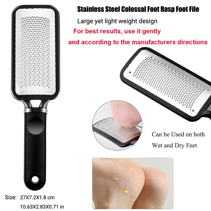 Professional Colossal Foot Rasp Foot File 17 in 1 Callus Remover Kit, DreamSter Stainless Steel Pedicure Tools Set Large Foot Scrubber Double Sided Files Foot Care Kit for Women Men Salon Home - BeesActive Australia