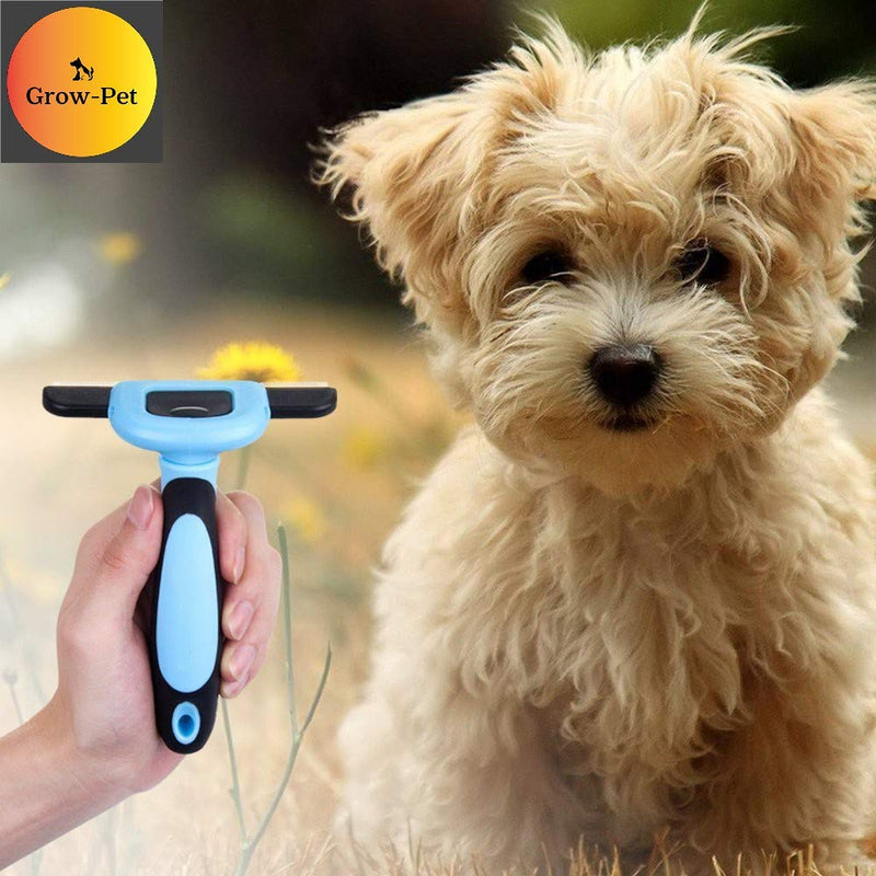 Grow-Pet Deshedding Tool and Grooming Brush for Dogs and Cats, Effective Grooming Tool with Stainless Steel Trimming Blade, and Reduces Shedding by Up to 95% - BeesActive Australia
