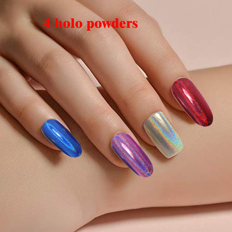 Nail Powders Metallic Chrome Nail Powder Mirror Effect Manicure Pigment Nail Art Powders (15) - BeesActive Australia