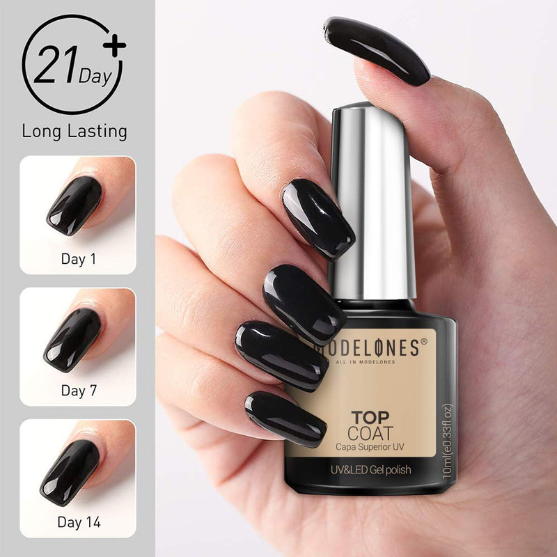 Modelones Matte Top Coat Base Coat for Gel Nail Polish, 3Pcs No Wipe Top Coat, Long Lasting High Gloss Shiny and Matte Effects DIY at Home, 10ml Each Bottle - BeesActive Australia