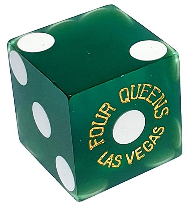 Four Queens Las Vegas Casino Table-Played 19mm Matching Serial Numbers Craps Dice Green Frosted with Pouch -- Set of 2 Dice (Dice Pair) Set of 2 Dice (Dice Pair) - BeesActive Australia