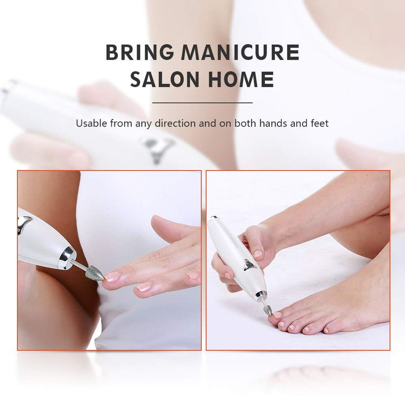 Professional Automatic Electric Manicure/Pedicure Nail File Set, 6 Interchangeable Attachments, Cordless and USB Rechargeable - BeesActive Australia