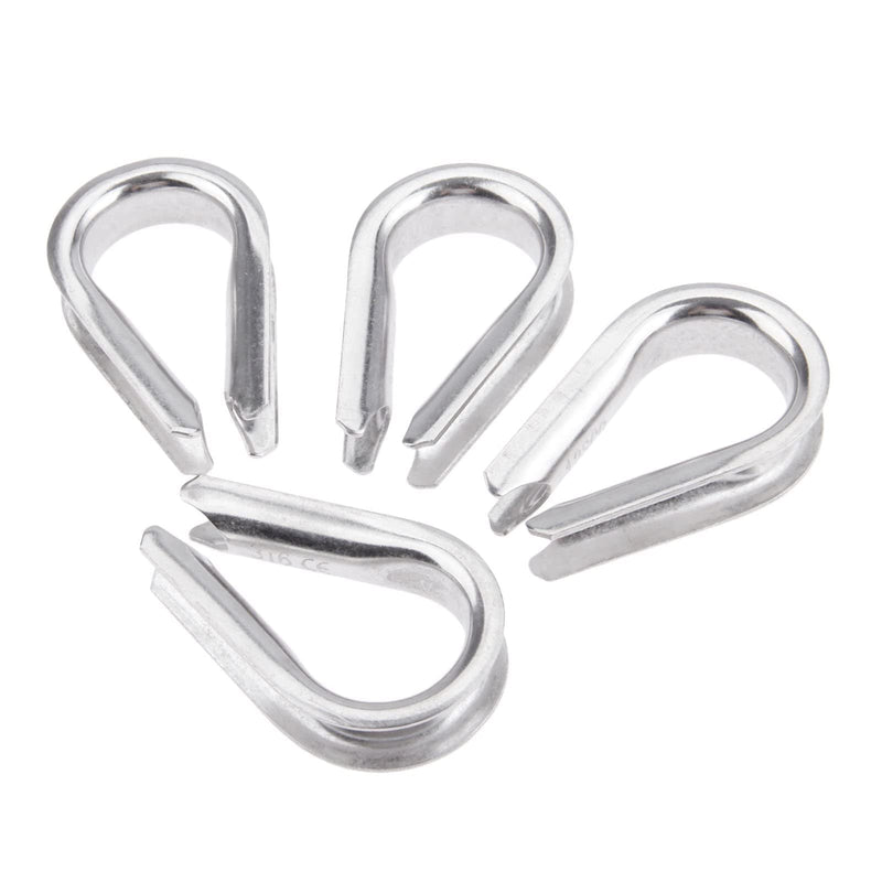 4Pcs 1/2" Wire Rope Chain Thimble for Boat Rigging Anchor Boat Terminating Splicing 316 stainless - BeesActive Australia