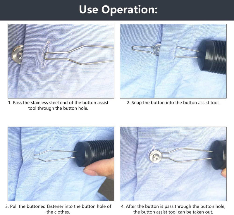 Hsthe Sea Button Hook One Handed Aids Button Hook Dressing Aid for Older People Finger Joint Difficulties Disabled People - BeesActive Australia