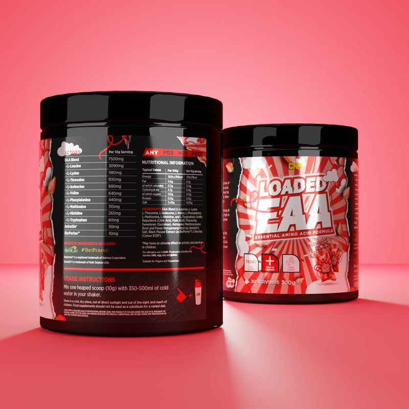 CNP Professional Loaded EAAs, Essential Amino Acids, BCAAs, Muscle Repair & Recovery Powder, 300g / 100g and 30/10 Servings, 9 Delicious Flavours (Strawberry Laces, 300g) Strawberry Laces 300 g (Pack of 1) - BeesActive Australia