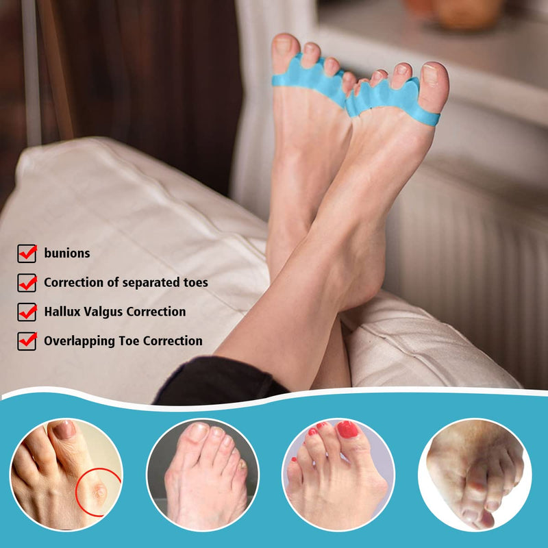 3Pairs Toe Separator, Gel Toe Separators Stretchers Spacers, Toe Spacer for Overlapping Toes to Relax Toes,Toe Straighteners for Correct Bunions,Manicure,Spacer Running Yoga Pedicure(Blue) 3pairs Blue - BeesActive Australia