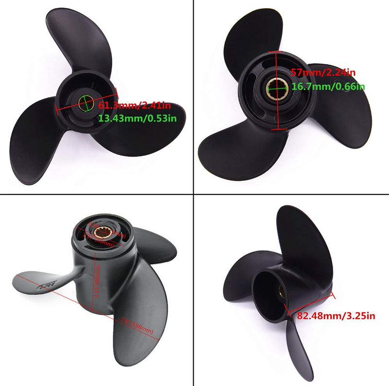 Boat Propeller 7.8x8 for Mercury Outboard Motors 2-Stroke 5HP 48-812950A02 /Tohatsu/Nissan 4HP 5HP 6HP 3R1-W64516-0 3R1W645160M - BeesActive Australia