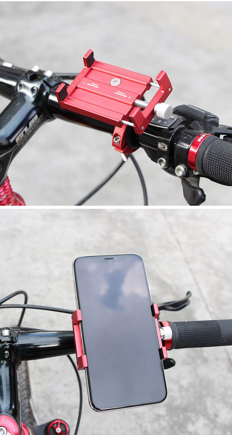 CZFJ Bicycle Phone Holder Aluminum Mobile Phone Holder for Bicycles Motorcycle with 360 Rotation, Anti-Shake Bicycle Mobile Phone Holder Universal for Smartphone - BeesActive Australia