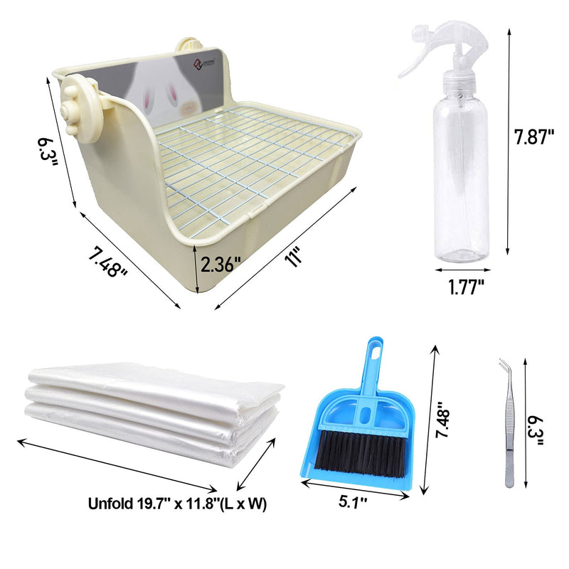kathson Rabbit Litter Box Toilet, Bunny Potty Trainer Corner Litter Pan Small Animal Disposable Liner Bedding Supplies for Guinea Pigs, Chinchilla, Ferret, Gerbil (White) White - BeesActive Australia