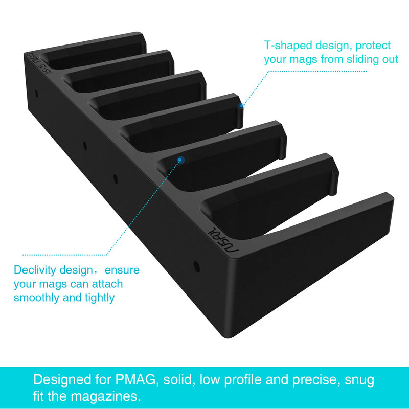 Solid ABS Standard PMAG Wall Mount, Mag Holder, Home Magazine Storage Rack 6 x PMAG Mount 1 Pack - BeesActive Australia