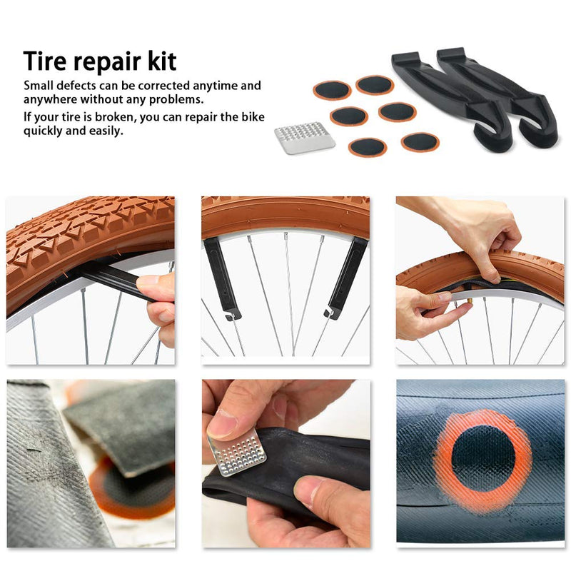 Ubrand Bike Repair Tool Kits, 16-in-1 Bicycle Saddle Bag with Repair Set, Mechanic Portable Tyre Tools Set Bag with Reflective Strip Black - BeesActive Australia