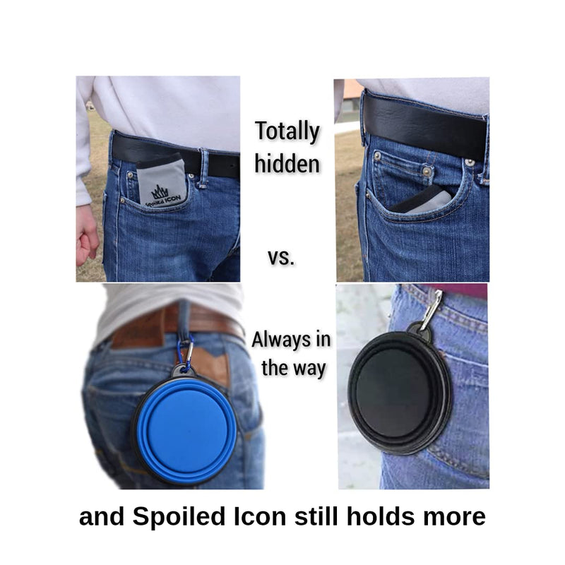 Spoiled Icon Collapsible Dog Water/Food Bowl. Super Compact Foldable, Portable, Premium Quality, Super Sturdy Travel Pet Bowl. 100% Waterproof 24/7 Guaranteed! Plus Gift Celebrity Silver - BeesActive Australia