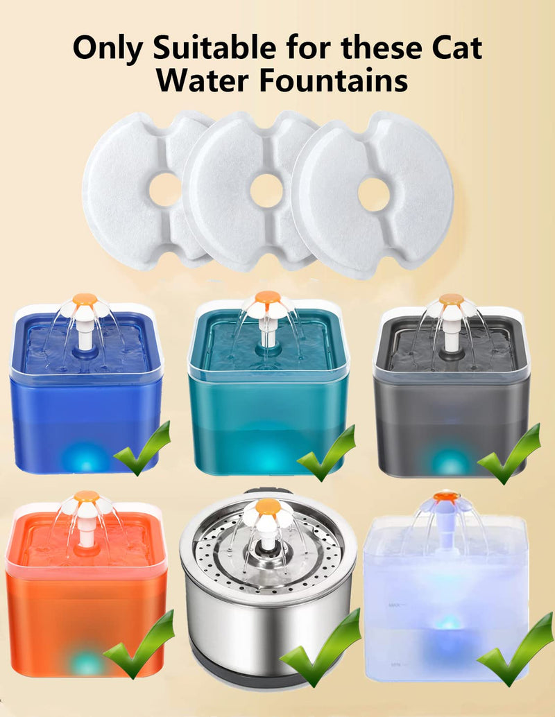Water Fountain Filter, Yiupea Cat Water Fountain Replacement Filters 6 Packs of Cotton Activated Carbon Cat Fountain Filters with Triple Filtration - BeesActive Australia