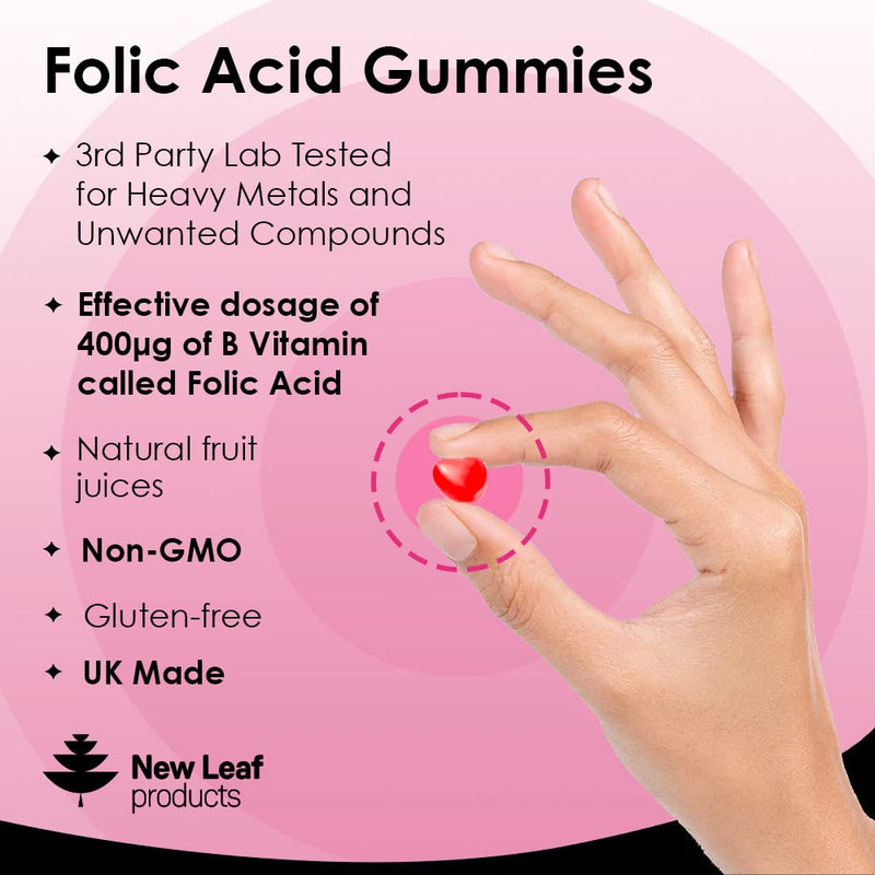 Folic Acid Pregnancy Gummies High Strength Folate Vitamins - Chewable Folic Acid Vegan Prenatal Vitamins for Women 400mcg, Vitamin B9 Prenatal Conception - Pregnancy Supplements, Real Fruit Juice Strawberry - BeesActive Australia