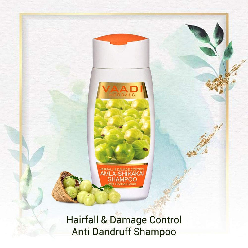 Vaadi Herbals Hair Growth Shampoo Amla Shikakai Hairfall Damage Control Anti Dandruff Shampoo -110 Ml X 3 - BeesActive Australia