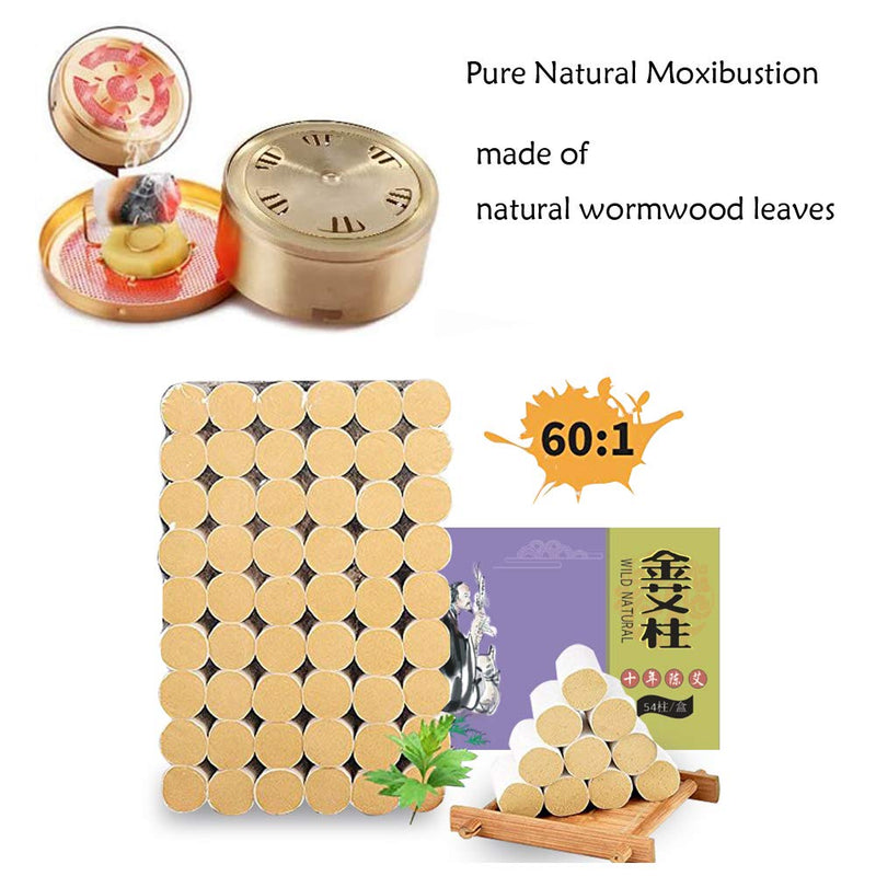 EightSpace Moxa Rolls for Moxibustion Pure Handmade,Natural Moxa Rolls Sticks -10-Years Purity 60:1 Ratio 54 Rolls Sticks Pure Moxibustion - BeesActive Australia