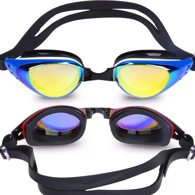 AIKOTOO Nearsighted Swim Goggles, Shortsighted Swimming Goggles -1.5 Mirrored Coating Blue 19 - BeesActive Australia