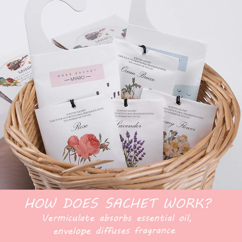 MYARO 12 Packs Rose Scented Sachets for Drawer and Closet - BeesActive Australia