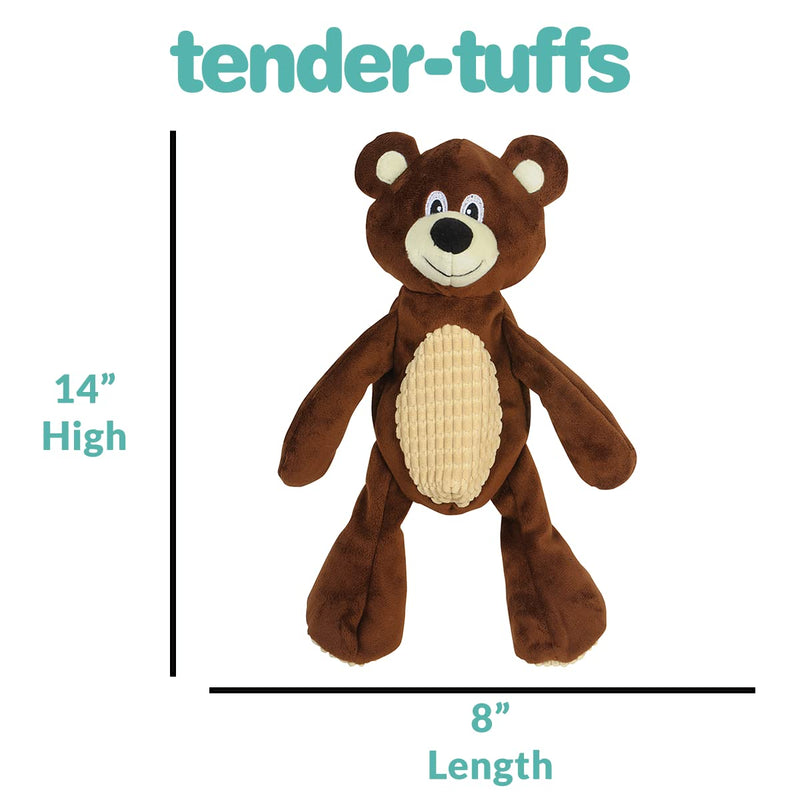 Snuggle Puppy Tender-Tuffs Crinkle - Large Tough Stuffed Happy Bear Plush Dog Toy with Puncture Resistant Squeaker and Super Strong Seams - BeesActive Australia