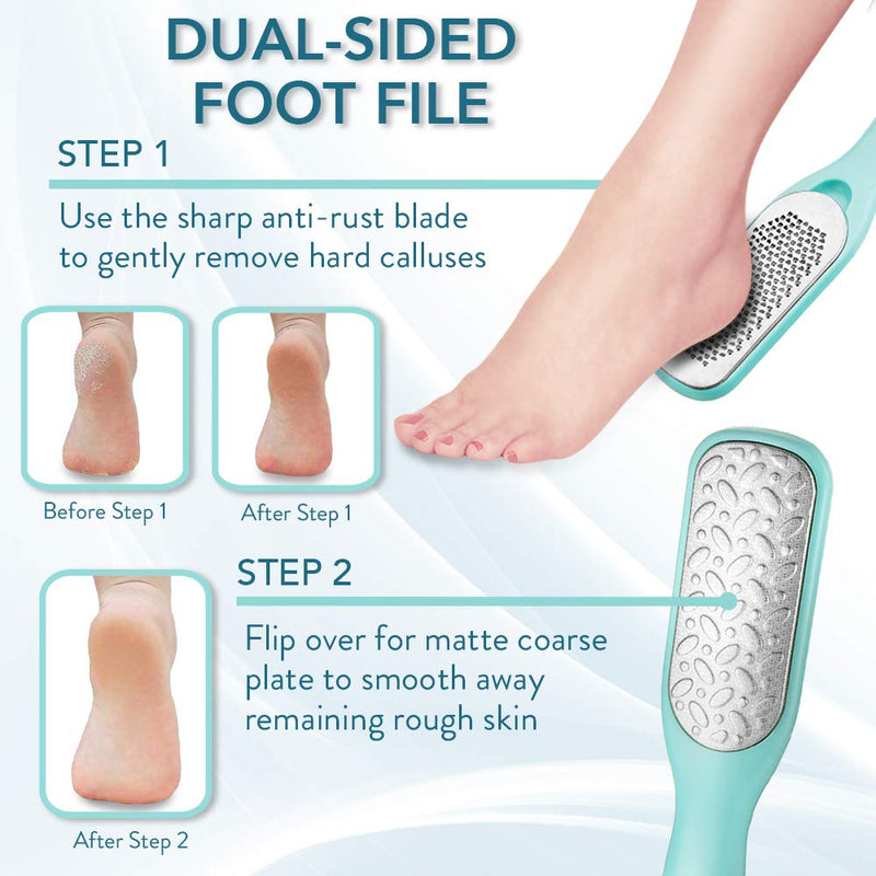 Callus Remover For Feet | Double-sided Dead Skin Remover - Rough Pedicure Foot File For Exfoliation & Fine Foot Scrubber for Smoothing & Softening Skin - BeesActive Australia