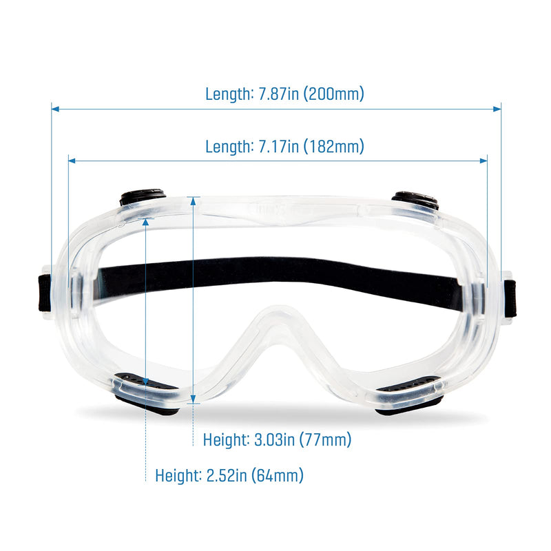 Innosurg Protective Safety Goggles | Anti Fog Safety Goggles over Glasses, AnsiZ87.1 Lab Safety Goggles Scratch Resistant & UV Protect Chemistry for Woman Man Adults Adjustable,Protective Eyewear Splash Fit Over Clear Safety Goggles Wide Vision Clear L... - BeesActive Australia