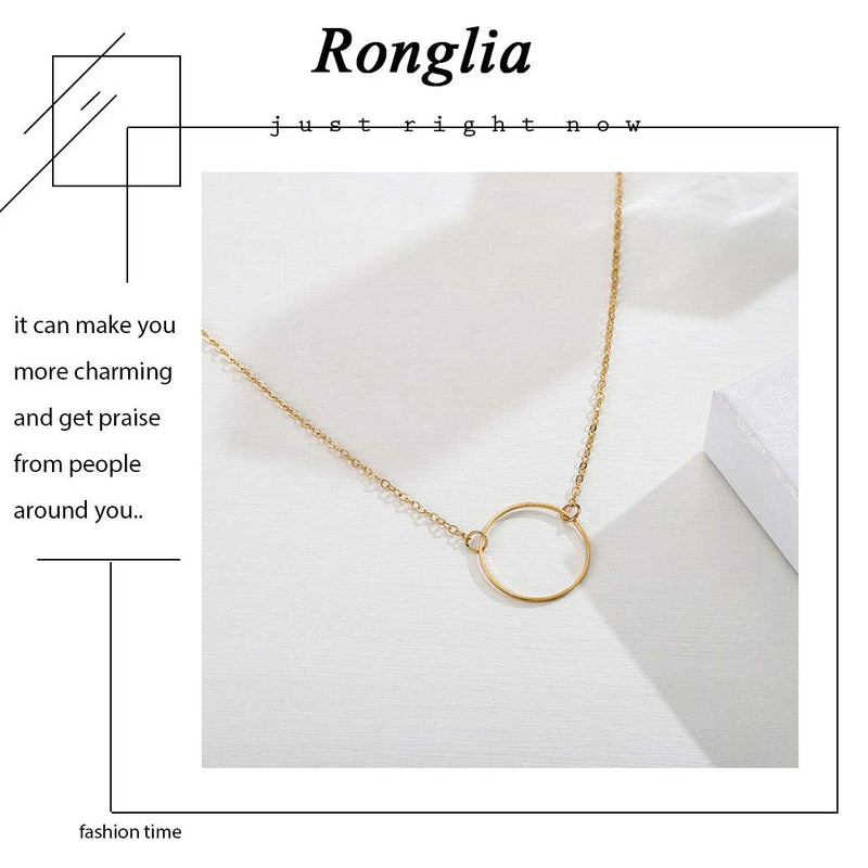 Ronglia Boho Choker Necklace Gold Circle Chokers Necklaces Chain Jewelry for Women and Girls - BeesActive Australia