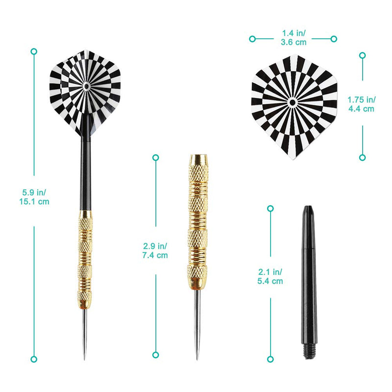 [AUSTRALIA] - Accmor Steel Tip Darts, Professional Metal Darts, Detachable Steel Darts, 18 pcs 