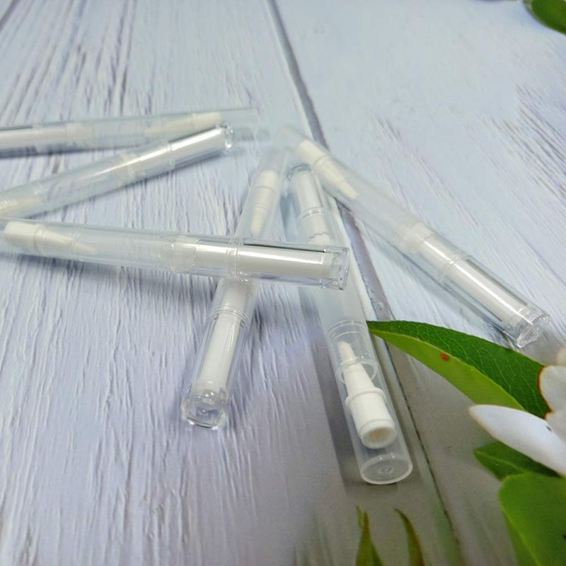20Pcs 3 ml Transparent Twist Pens Empty Nail Oil Pen with Brush Tip Lip Gloss Brush Applicators Eyelash Growth Liquid Tube 20PCS - BeesActive Australia