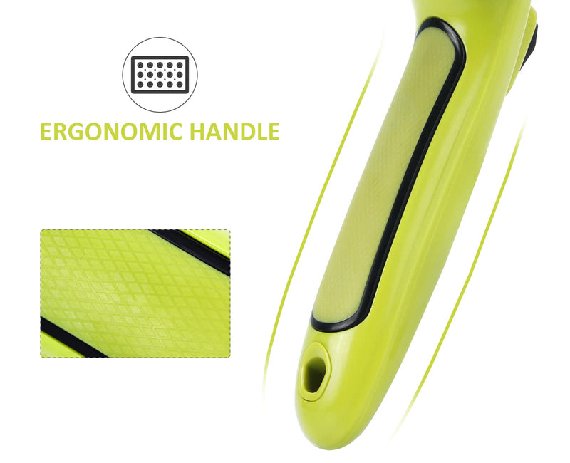 Pecute Dog Brush Cat Brush - Self Cleaning Slicker Brush, Effectively Reduces Shedding by Up to 95% - Professional Pet Grooming Brush Shedding Grooming Tools for Dogs and Cats with Middle to Long Hair Size M-Green with Massage Particles - BeesActive Australia