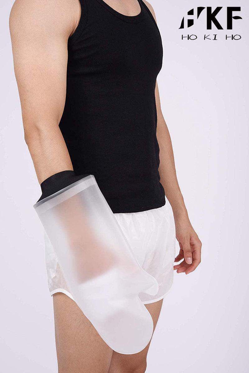 HKF HO KI HO Adult Waterproof Cast Cover Protector Hand for Shower,Plaster Bandage Protector Watertight for Broken Hand,Wrist,Reusable Keeps Hand Dry Fits Unisex Adult.Upper Circ OD/ID(5.5/1.8in) 38cm Black Hand - BeesActive Australia