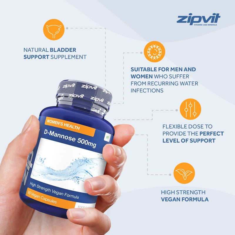D-Mannose 1500mg Per Serving, 90 Vegan D Mannose Capsules. Natural Cystitis Supplement for Women and Men. UK Manufactured. - BeesActive Australia
