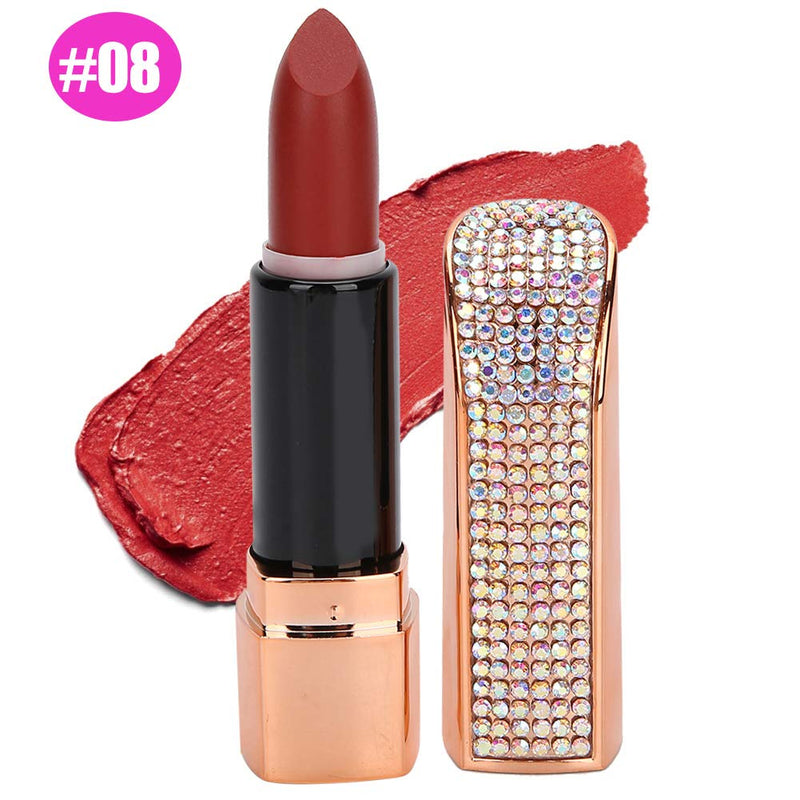 Lipstick Lipstick Set 3 Colors Matte Lipstick Long?lasting Moisturizing Nourishing Lip Makeup Cosmetic Makeup Set for Women Soft and Delicate Texture Not Stick to the Cup Gift Box Packaged(08#) 08# - BeesActive Australia