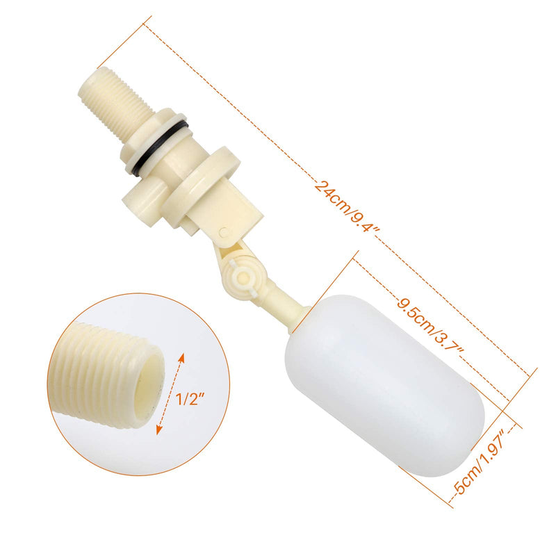 NC 3PCS Water Float Valve with Adjustable Arm, Automatic 1/2 Float Ball Valve with Water Level Shut Off for Water Tank Pond Livestock Horse Cattle Goat Sheep Pig Dog Waterer - BeesActive Australia
