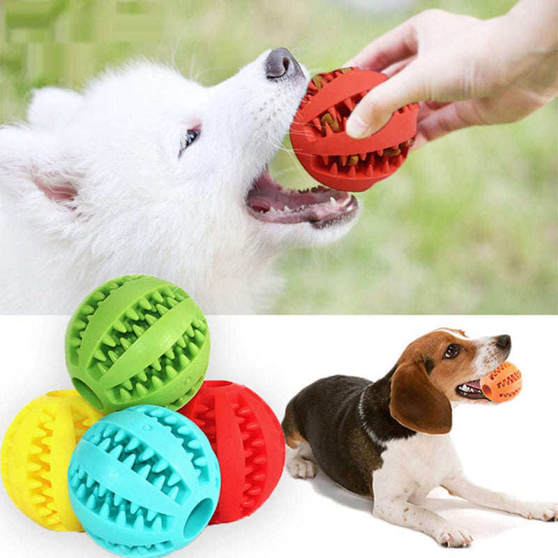 Durable Dog Ball, Chew Toys 2.8 inch. Dog IQ Puzzle Ball, Dog Teeth Cleaning/Chewing/Playing/Training, Pets Dental Treat, Bite Resistant, Non Toxic, Green. - BeesActive Australia