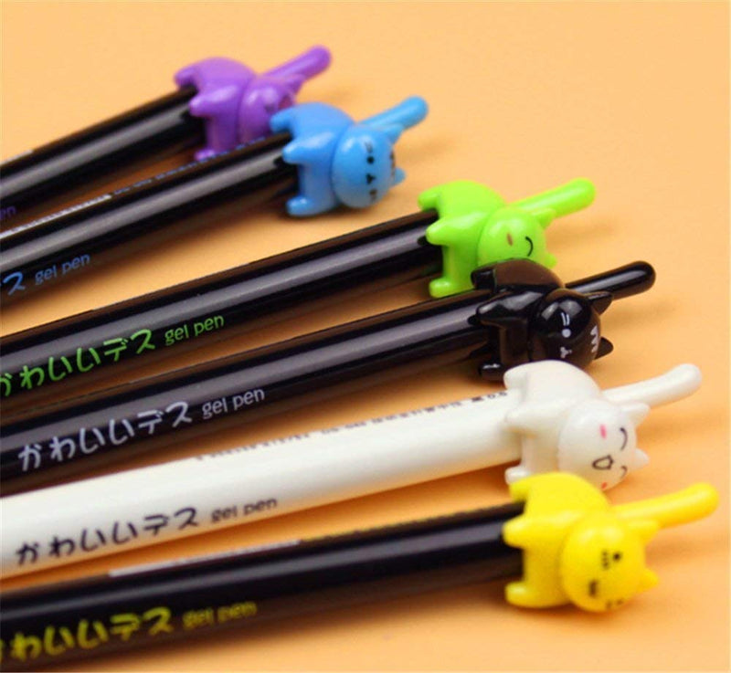 RECHENG retractable cat gel pens,Fine Point 0.5mm black ink,Cute kitty fun ball point pens for girls kids School Office Supplies,16 pack. cat pens 16-PACK - BeesActive Australia
