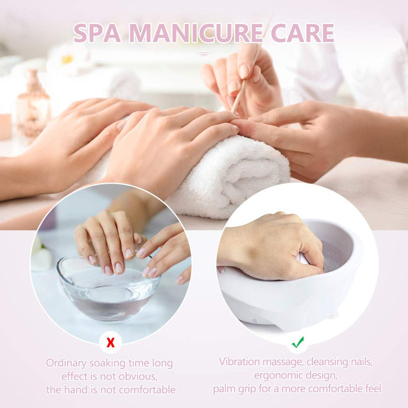 Electric Massage Nail Soaking Bowl, Manicure Hand Bowl Vibration Spa Massage Soak Soothing Relaxing Manicure Machine Soften Cuticles - BeesActive Australia