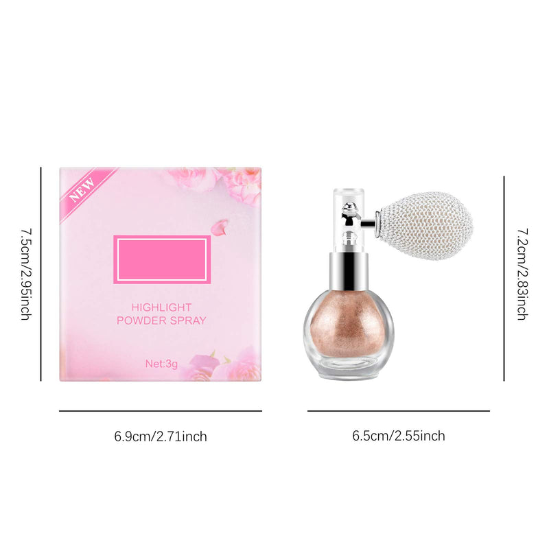 Ownest Highlighter Powder Spray, Glitter High Gloss Spray Shimmer Sparkle Powder Makeup Spray, for Face Body Cosmetic-Bronze D-Bronze - BeesActive Australia