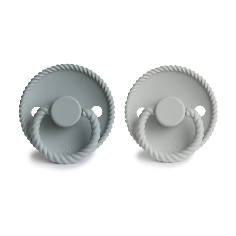 Frigg Rope SilkySoft Silicone Baby Pacifier | Made in Denmark | BPA-Free (French Gray/Silver Gray, 6-18 Months) French Gray/Silver Gray - BeesActive Australia