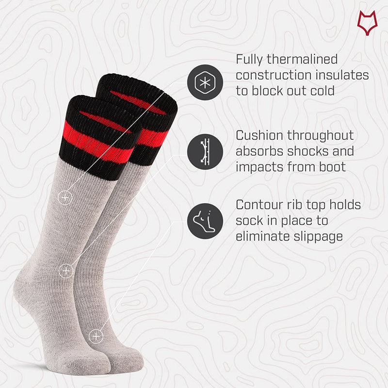Fox River Men's Standard Outdoorsox Extra-Heavyweight Boot & Field Mid-Calf Socks Large Grey - BeesActive Australia